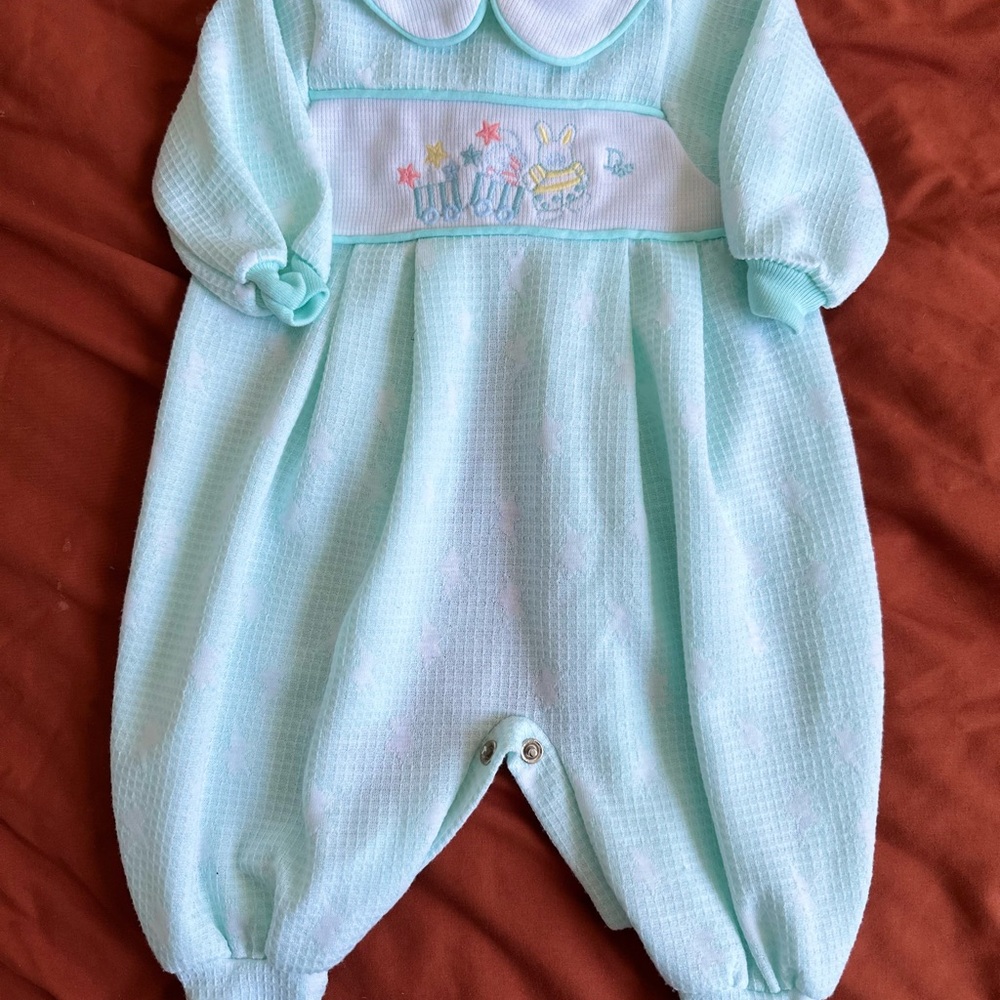 Dior Pastel Green Baby Footie